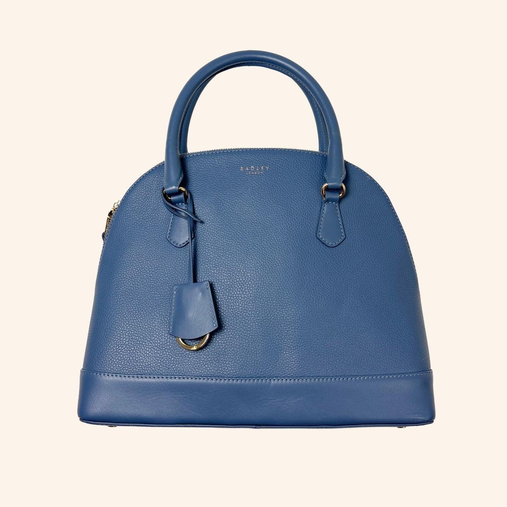 Radley London Blue Leather Dome Satchel Crossbody Bag